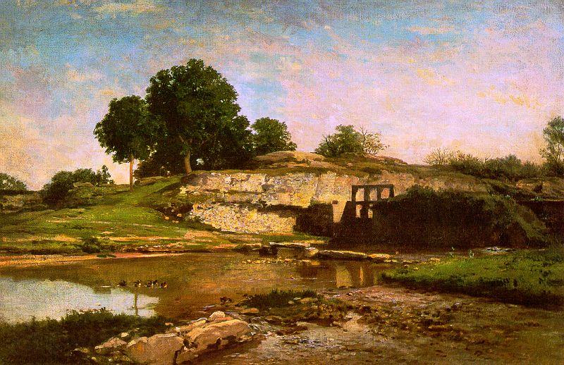 Charles Francois Daubigny The Flood Gate at Optevoz Germany oil painting art
